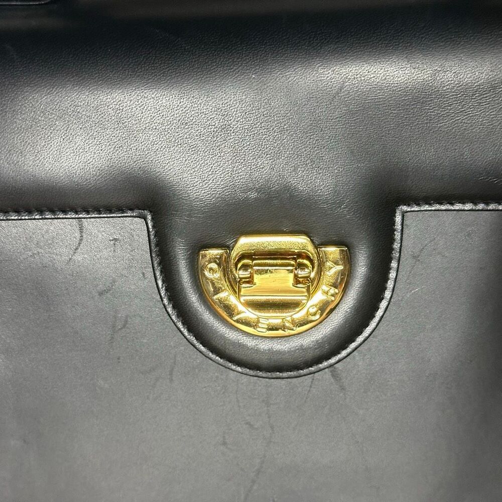 Vintage Givenchy Black Leather Top Handle 2 Way Bag - Picture 2 of 16
